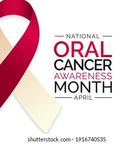 Vector illustration on the theme of Oral cancer awareness month observed each year in April. These cancers are diagnosed more often among people over age 50 than among younger people.