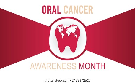 Ilustración vectorial sobre el tema del mes de sensibilización sobre el cáncer bucal que se observa cada año durante el mes de abril, banner, feriado, afiche, tarjeta y diseño de fondo.