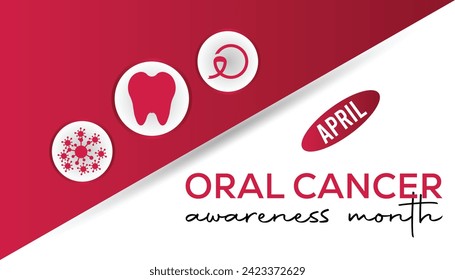 Vector illustration on the theme of Oral cancer awareness month observed each year during April banner, Holiday, poster, card and background design.