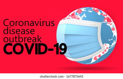 Vector illustration on the theme of an outbreak of coronavirus disease.
