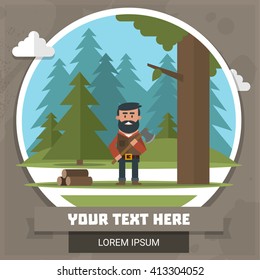 Vector illustration on the theme of outdoor recreation