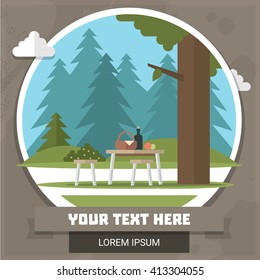 Vector illustration on the theme of outdoor recreation