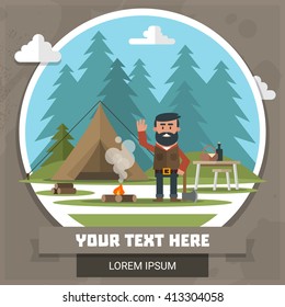 Vector illustration on the theme of outdoor recreation