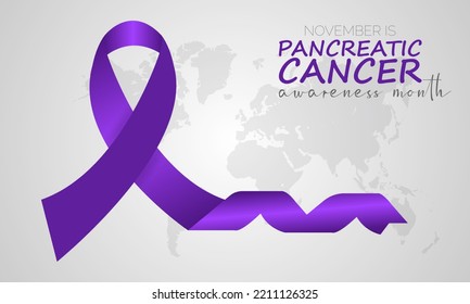 Vector illustration on the theme of Pancreatic Cancer Awareness Month observed each year during November banner, Holiday, poster, card and background design.