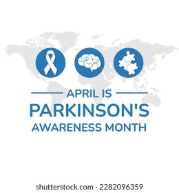 Ilustración vectorial sobre el tema de la toma de conciencia de la enfermedad de Parkinson (PD) en un post de medios sociales