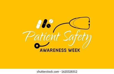 Vector Illustration On The Theme Of Patient Safety Awareness Week In March.