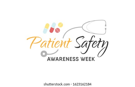 Vector Illustration On The Theme Of Patient Safety Awareness Week In March.