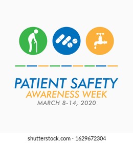 Vector illustration on the theme of Patient safety awareness week in March.