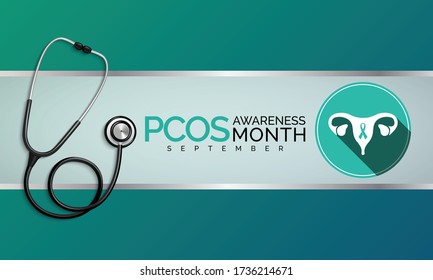 Vector Illustration On The Theme Of Polycystic Ovarian Syndrome (PCOS) Awareness Month Observed Each Year During September.