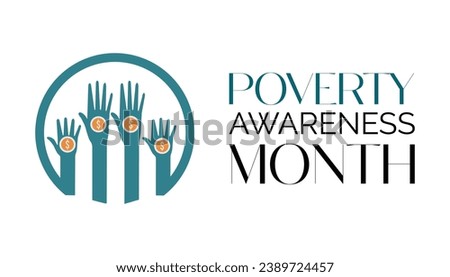 Vector illustration on the theme of Poverty Awareness Month observed each year during January.banner, Holiday, poster, card and background design.
