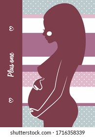 Vector illustration on the theme of pregnancy with the image of girls.