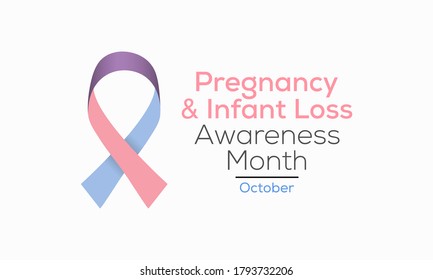 Vector illustration on the theme of Pregnancy and infant loss awareness month observed each year during October.