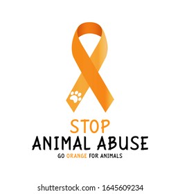 Ilustración vectorial sobre el tema de la prevención de la crueldad contra los animales Mes de abril, Go Orange for Animals.