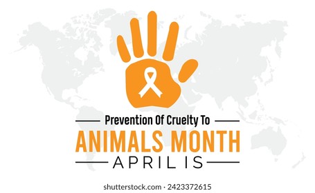 Vector illustration on the theme of Prevention of Cruelty to Animals Month observed each year during April banner, Holiday, poster, card and background design.