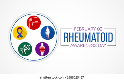 Vector illustration on the theme of Rheumatoid Disease awareness day observed each year on February 2nd.