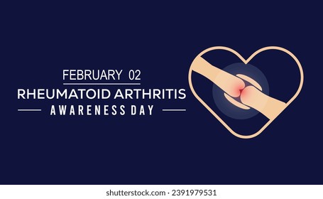 Vector illustration on the theme of Rheumatoid Arthritis Awareness Day observed each year during February.banner, Holiday, poster, card and background design.