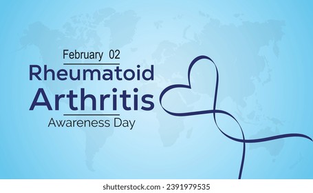 Vector illustration on the theme of Rheumatoid Arthritis Awareness Day observed each year during February.banner, Holiday, poster, card and background design.