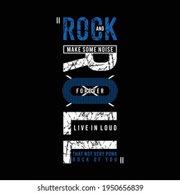 Vector illustration on the theme of rock and roll music. Vintage design. typography, t-shirt graphics, print, poster, banner, flyer, postcard