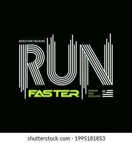 Vector illustration on a theme of run and running in New York City.for t-shirt graphics, poster, print, run, banner, flyer, postcard

