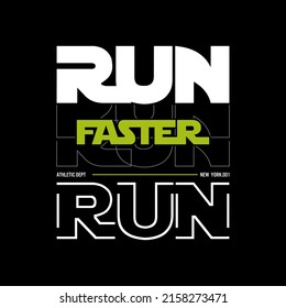 Vector illustration on a theme of run and running in New York City. Sport typography, t-shirt graphics, poster, print, run, banner, flyer, postcard