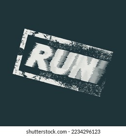 Vector illustration on a theme of run and running. Sport typography, t-shirt graphics, poster, print, run, banner, flyer, postcard
