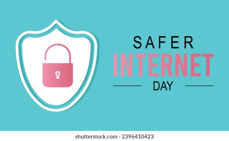 Ilustración vectorial sobre el tema del Día de Internet más seguro que se observa cada año durante febrero.banner, vacaciones, afiche, tarjeta y diseño de fondo.