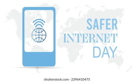 Vector illustration on the theme of Safer internet day observed each year during February.banner, Holiday, poster, card and background design.