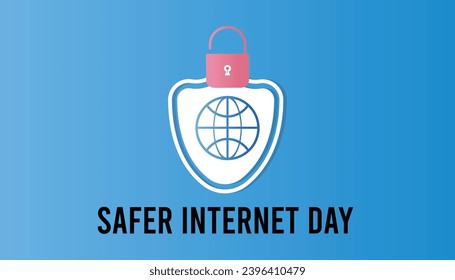 Vector illustration on the theme of Safer internet day observed each year during February.banner, Holiday, poster, card and background design.