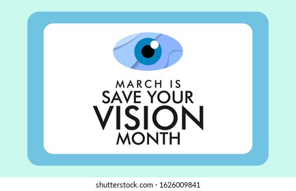 Vector illustration on the theme of Save your Vision Month of March.