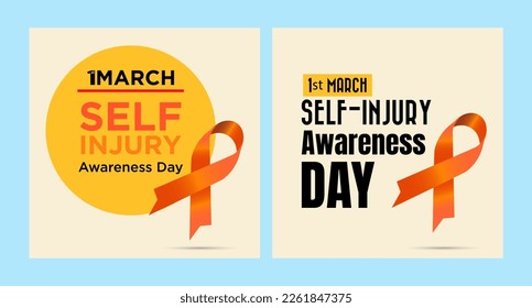 Vector illustration on the theme of Self Injury Awareness Day