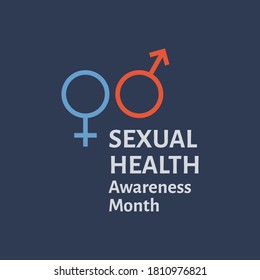 Ilustración de vectores sobre el tema Mes de Concienciación sobre Salud Sexual, septiembre. Decorada con un símbolo de género.