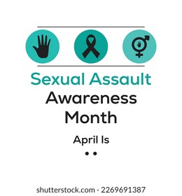Vector illustration on the theme of Sexual Assault awareness Month of April.Poster , banner design template Vector illustration.