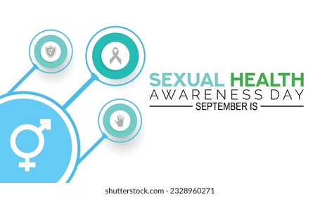 Ilustración vectorial sobre el tema del Día de Concienciación sobre Salud Sexual Banner vectorial, afiche, tarjeta, diseño de fondo. Observado en septiembre de cada año.