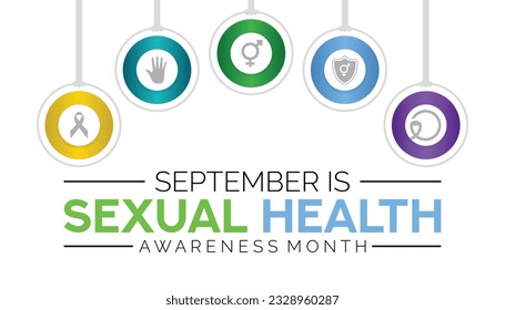 Ilustración vectorial sobre el tema del mes de sensibilización sobre la salud sexual, cartel, tarjeta, diseño de fondo. Observado en septiembre de cada año.