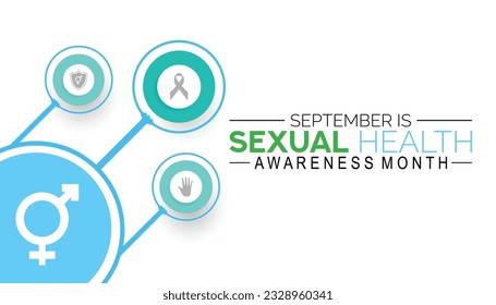Ilustración vectorial sobre el tema del mes de sensibilización sobre la salud sexual, cartel, tarjeta, diseño de fondo. Observado en septiembre de cada año.
