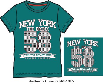 Vector illustration on the theme of skate and skatingboard. Slogan: Brooklyn. Typography, t-shirt graphics, poster, print, banner, flyer, postcard