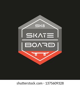 Vector illustration on the theme of skateboard and skateboarding. Stump typography, t-shirt graphics, print, poster, banner, flyer, postcard