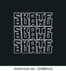 Ilustración vectorial sobre el tema del skateboard y el skateboarding. Tipografía deportiva, gráficos para camisetas, impresión, afiche, pancarta, volante, postal