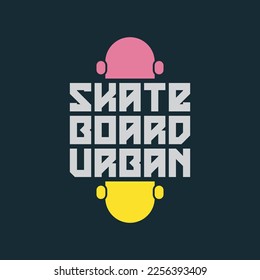 Vector illustration on the theme of skateboard and skateboarding. Sport typography, t-shirt graphics, print, poster, banner, flyer, postcard