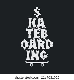 Vector illustration on the theme of skateboard and skateboarding. Sport typography, t-shirt graphics, print, poster, banner, flyer, postcard