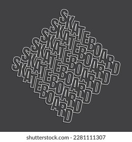 Vector illustration on the theme of skateboard and skateboarding. Sport typography, t-shirt graphics, print, poster, banner, flyer, postcard