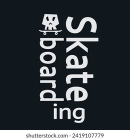 Vector illustration on the theme of skateboard and skateboarding. Sport typography, t-shirt graphics, print, poster, banner, flyer, postcard