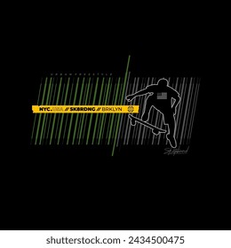 Vector illustration on the theme of skateboard Typography, t-shirt graphics, print, poster, stencil, banner, flyer, postcard 