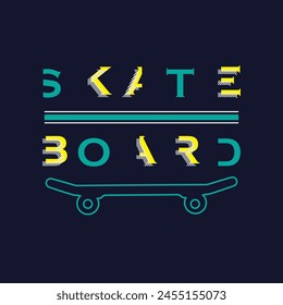 Vector illustration on the theme of Skateboard. t-shirt graphics, poster, banner, flyer, print and postcard