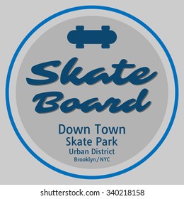 Vector illustration on the theme of skateboard and skateboarding. Typography, t-shirt graphics, poster, banner, flyer, postcard