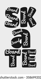 Vector illustration on the theme of skateboard and skateboarding. Typography, t-shirt graphics, poster, banner, flyer, postcard