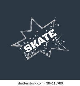 Vector illustration on the theme of skateboard and skateboarding. Typography, t-shirt graphics, print,  poster, banner, flyer, postcard