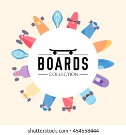Vector illustration on the theme of skateboard and skateboarding