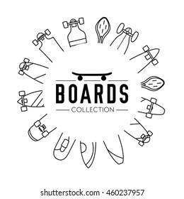 Vector illustration on the theme of skateboard and skateboarding