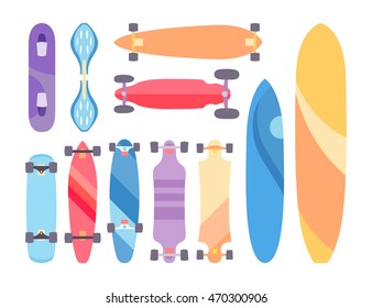 Vector illustration on the theme of skateboard and skateboarding